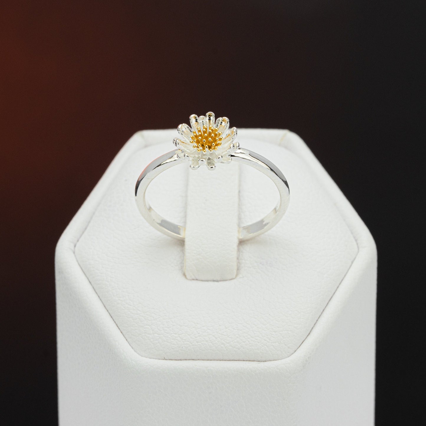 925 Sterling Silver Sunflower Ring, Flower Ring, Sterling Silver Ring