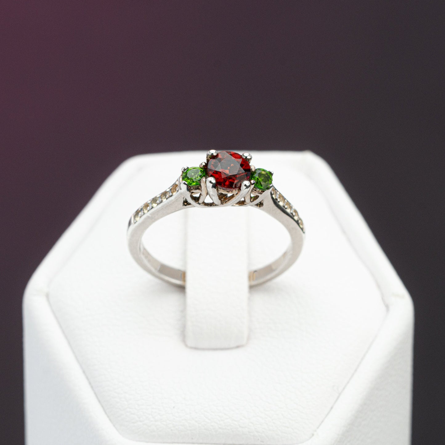 Pink Sapphire Ring, Diopside Silver Ring, Sapphire Engagement Ring, Unique Cut Gemstone, O.70 ct Orange Stone, Promise Ring, For Mom Ring