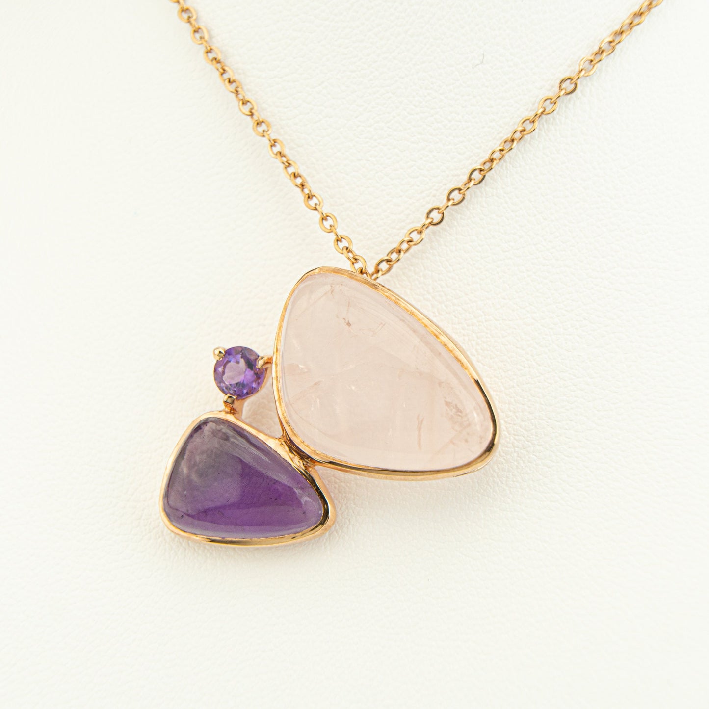 Red Agate and Onyx Pendant, Amethyst and Rose Quartz Pendant, Two Stone Pendant, 925 Silver Pendant, Handmade Pendant, Boho Pendant