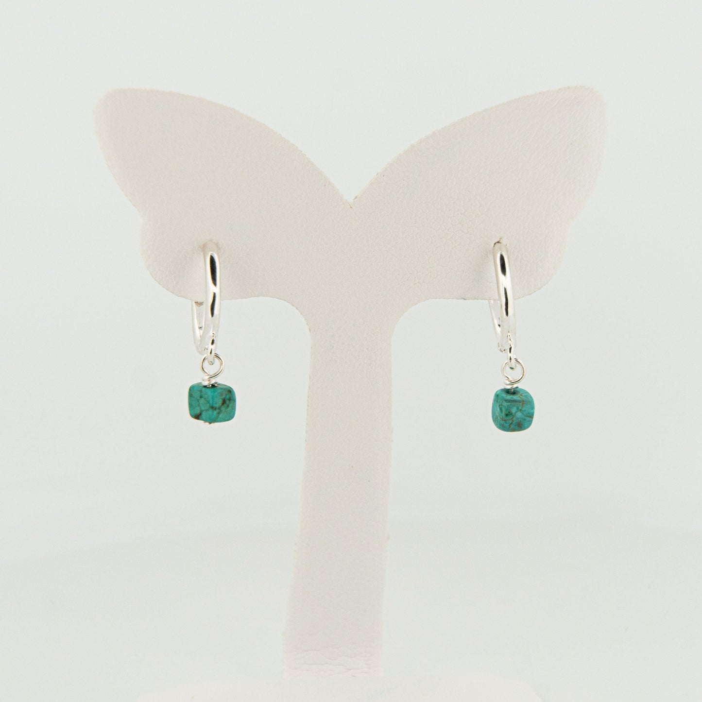 Synthetic Turquoise Earrings, Turquoise Dangle Earrings, Turquoise Square Drop Earrings, Statement Earrings