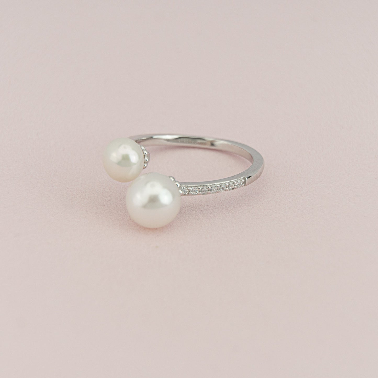 Pearl Ring | AAA Freshwater White Pearl | Genuine 925 Sterling Silver Ring | Adjustable Ring | Black & White Pearl Available