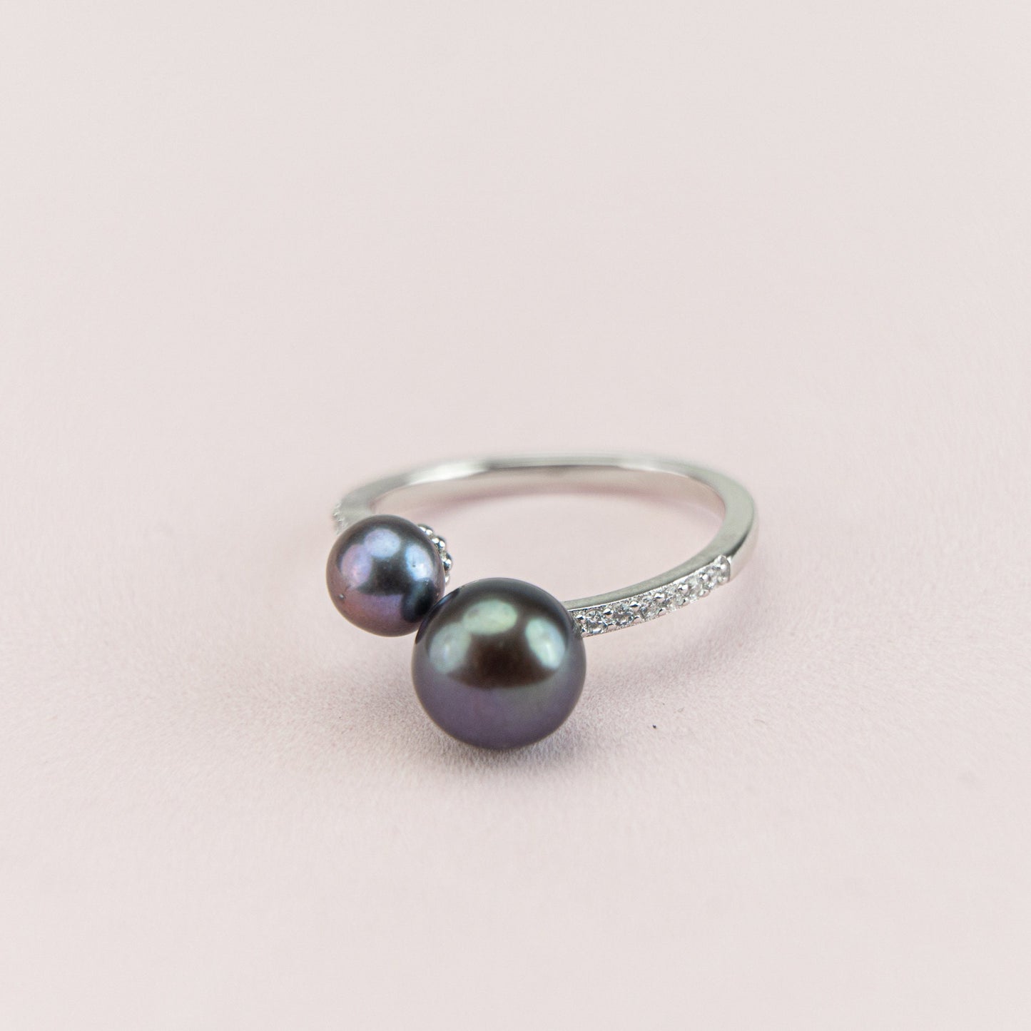 Pearl Ring | AAA Freshwater White Pearl | Genuine 925 Sterling Silver Ring | Adjustable Ring | Black & White Pearl Available