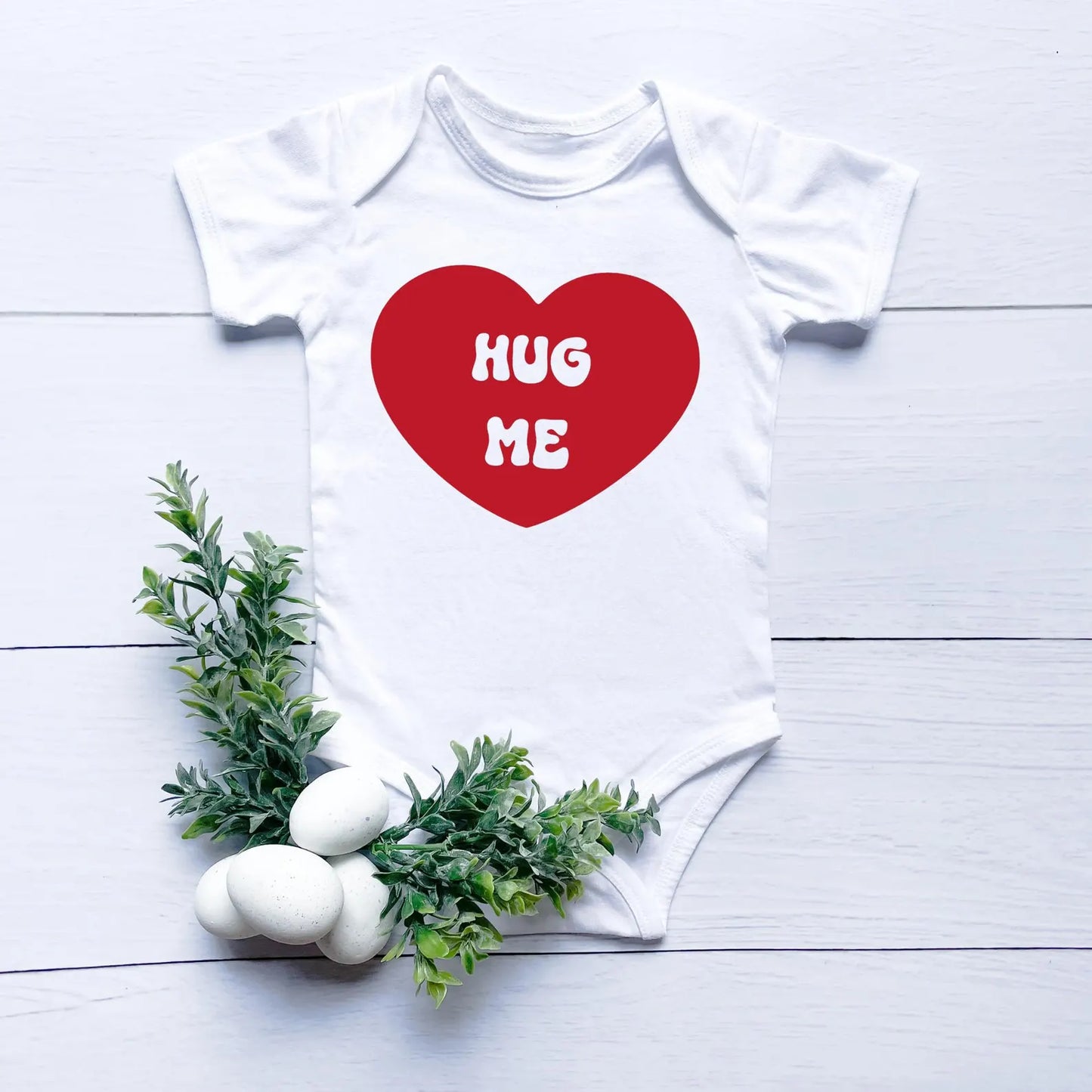 With Love and Hugs Baby Onesie, Cute Infant Bodysuit, Baby Shower Gift, Newborn Baby Outfit, Cotton Baby Creeper, Baby Milestone Outfit
