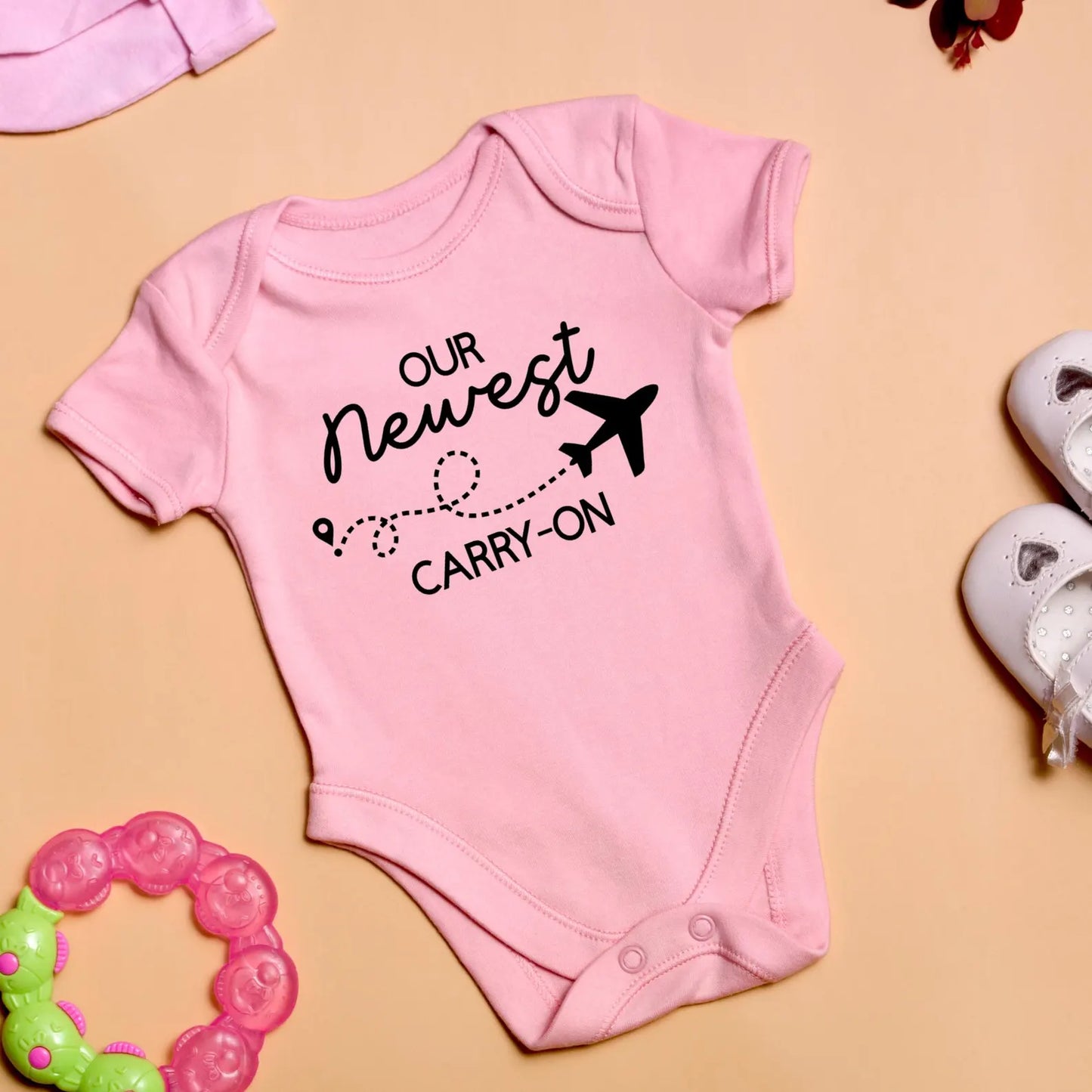 Our Newest Carry On Baby Onesie, Travel Baby Outfit, Newborn Announcement, Baby Shower Gift, Cute Baby Bodysuit, Trendy Baby Clothes