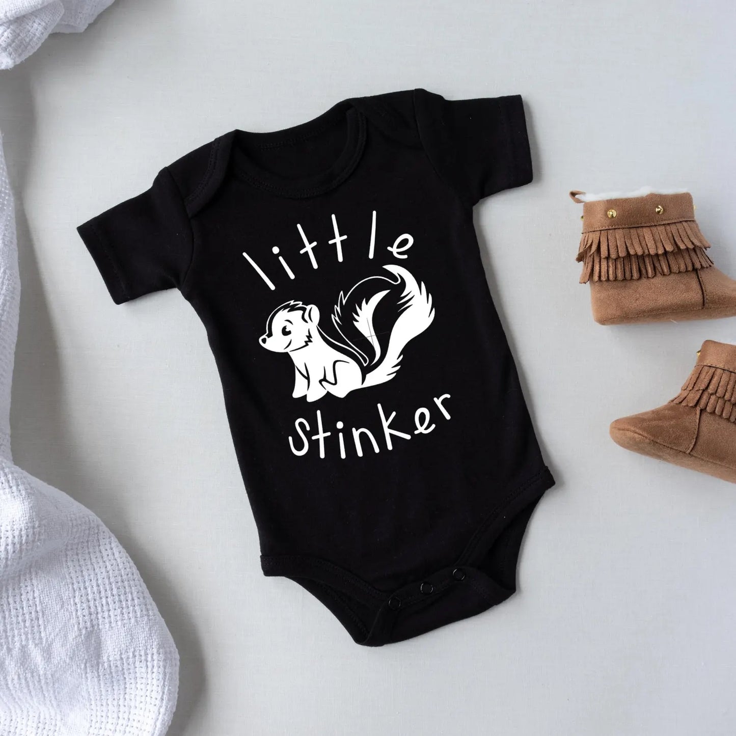 Little Stinker Baby Onesie, Skunk Baby Bodysuit, Funny Baby Outfit, Cute Baby Clothes, Newborn Romper, Baby Shower Gift, Adorable onesie
