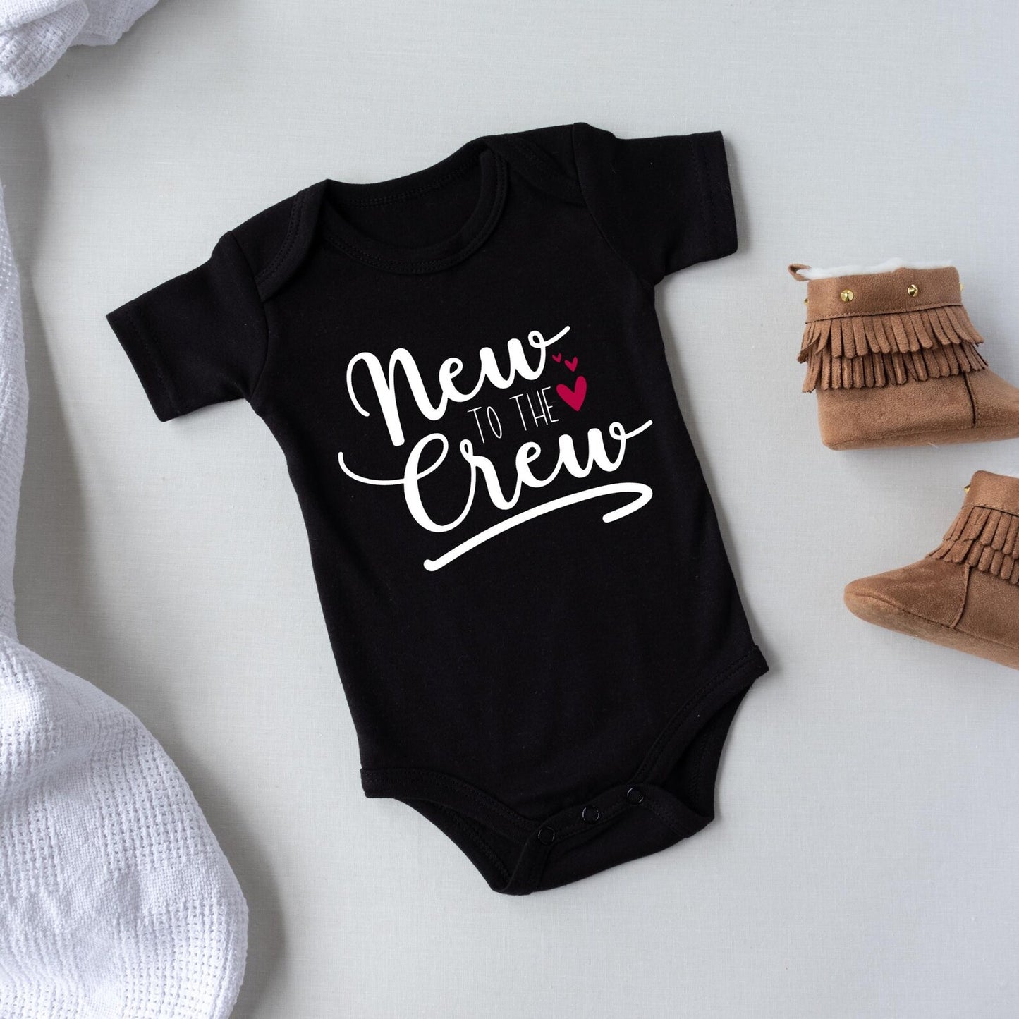 New to the Crew Baby Onesie, Funny Baby Bodysuit, Cute Baby Outfit, Newborn Romper, Gender Neutral Baby Clothes, Baby Announcement