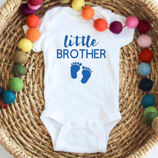 Little Brother Baby Onesie, Newborn Bodysuit, Infant Baby Shower Gift, Coming Home Outfit, Cute Baby Clothes Personalized Baby Gift