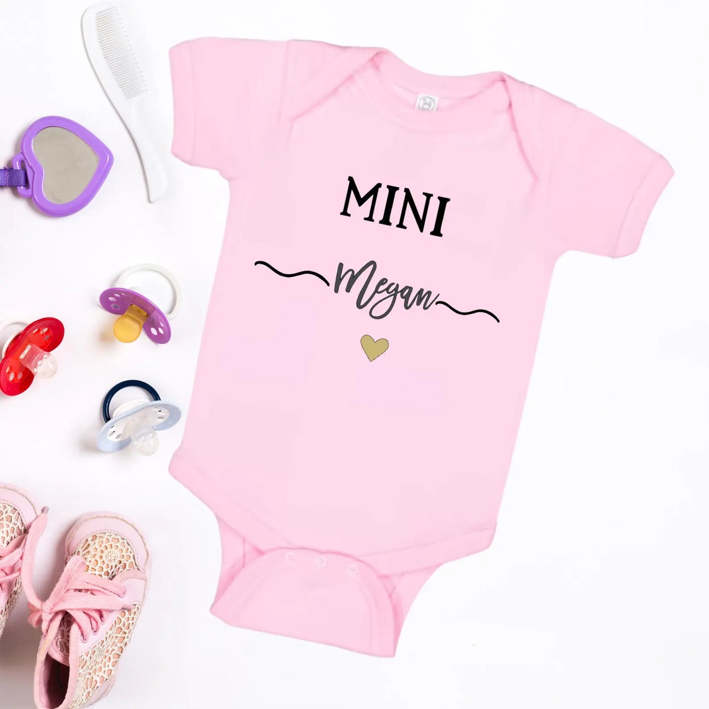 Mini Me Onesie®, Personalized Baby Name Onesie, Custom Baby Bodysuit, Mommy and Me Matching Outfit, Newborn Gift, Baby Shower Gift