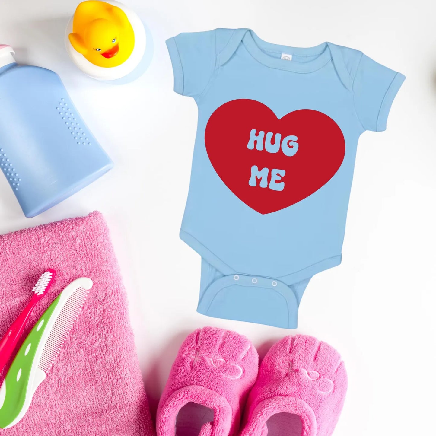 With Love and Hugs Baby Onesie, Cute Infant Bodysuit, Baby Shower Gift, Newborn Baby Outfit, Cotton Baby Creeper, Baby Milestone Outfit