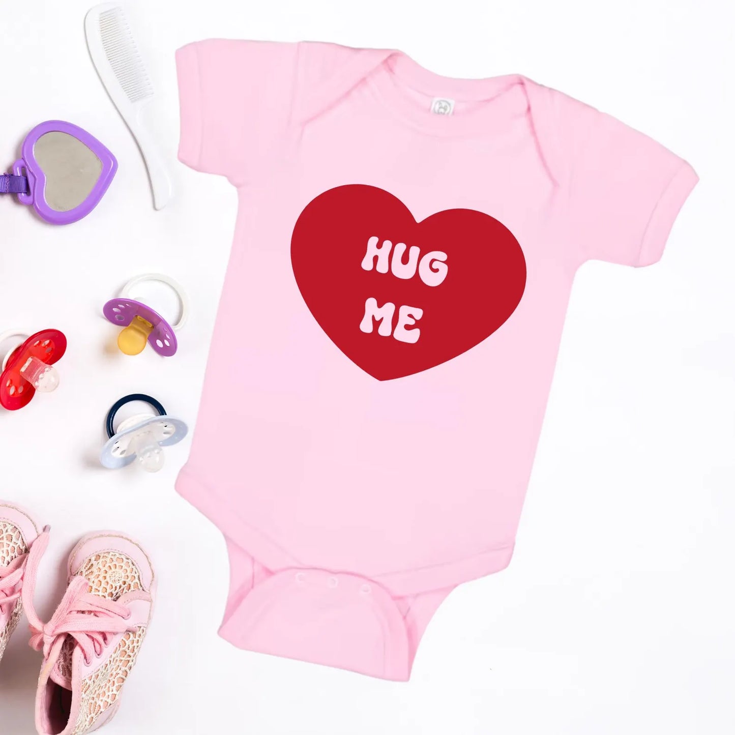 With Love and Hugs Baby Onesie, Cute Infant Bodysuit, Baby Shower Gift, Newborn Baby Outfit, Cotton Baby Creeper, Baby Milestone Outfit