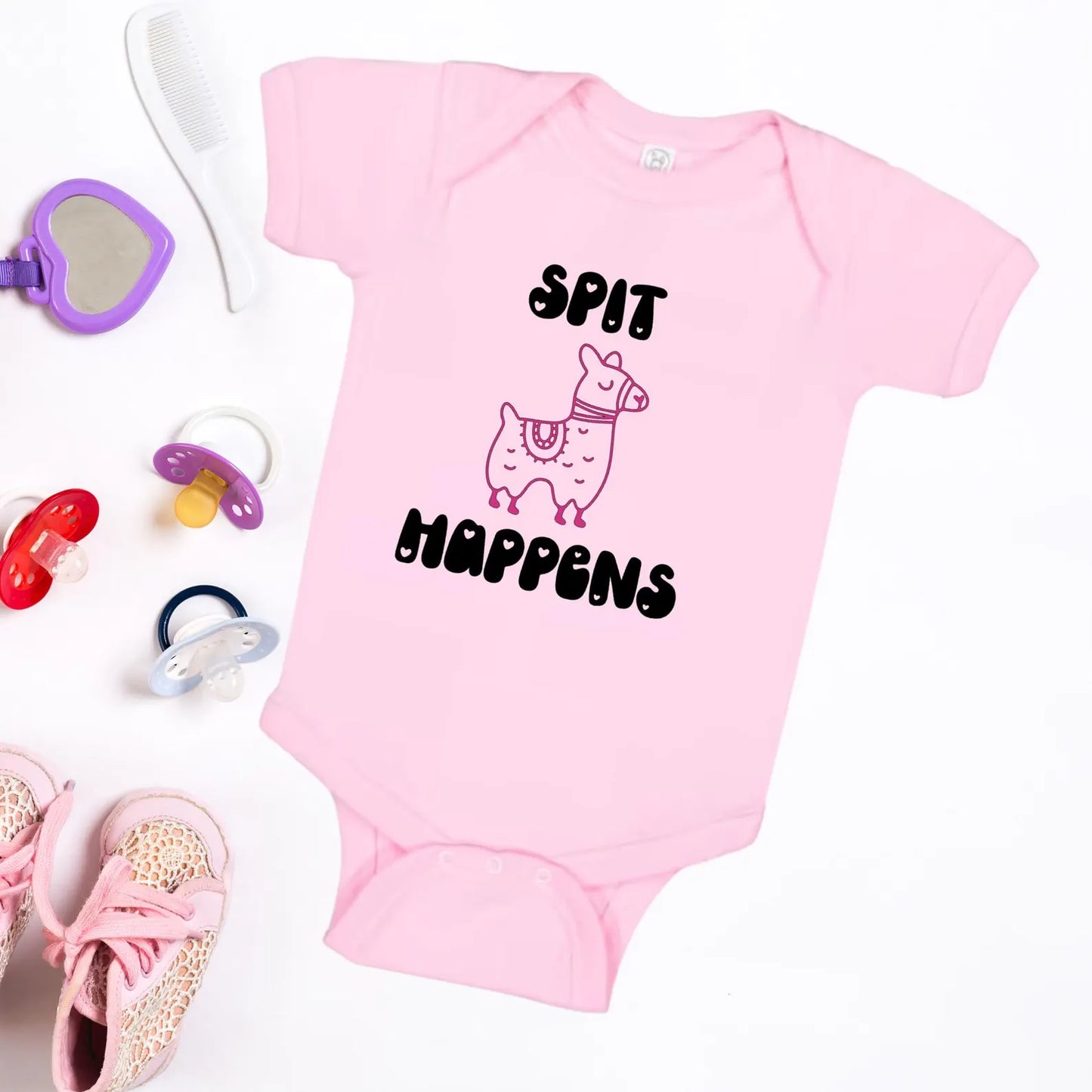 Spit Happens Llama Baby Outfit, Baby Shower Gift, Cute Baby Bodysuit, Newborn Clothes, Trendy Baby Onesie, Cotton Infant Creeper, Baby Humor
