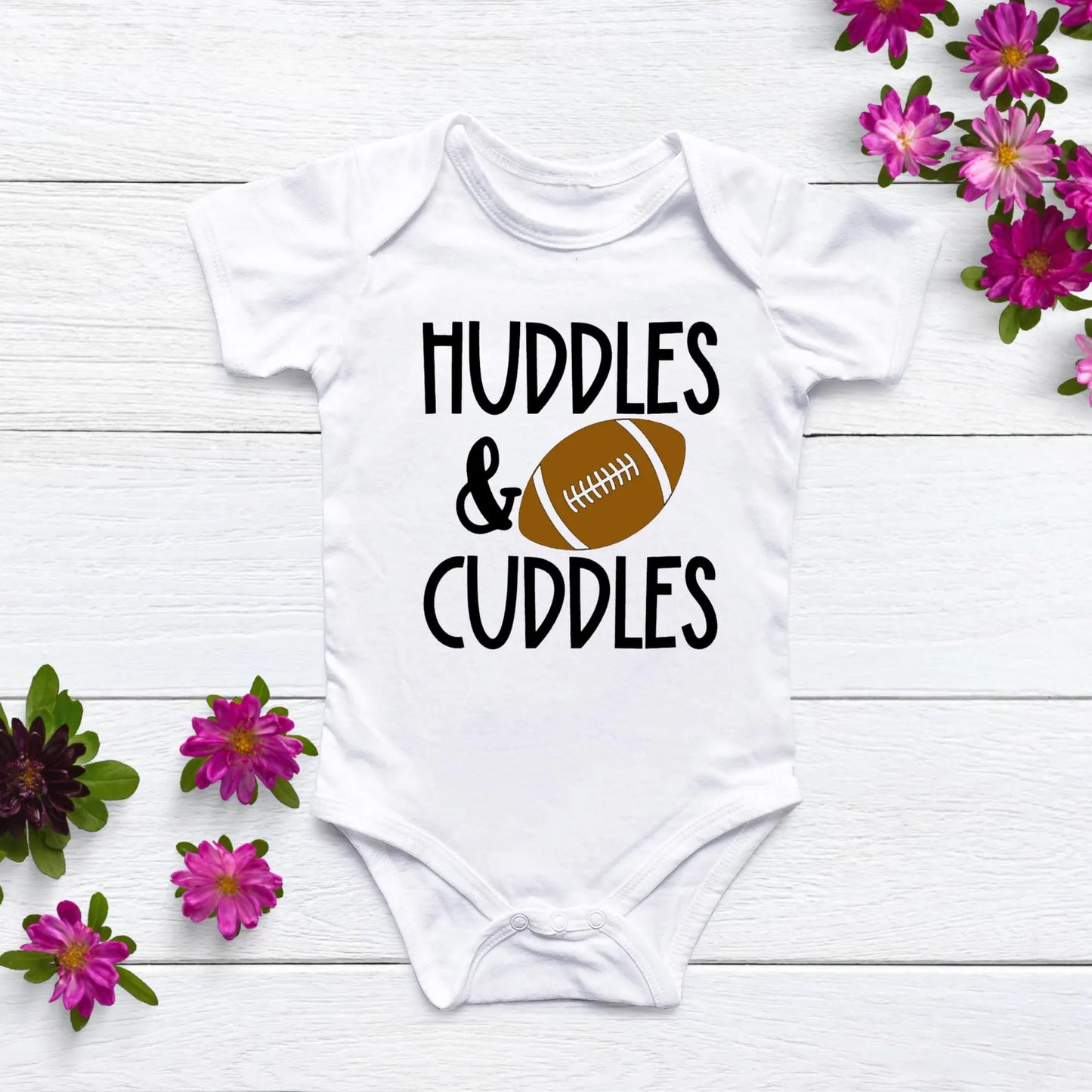Huddles and Cuddles Baby Onesie, Cute Football Baby Outfit, Baby Shower Gift, Game Day Baby Clothes, Newborn Gift, Bodysuit, Baby Onesie