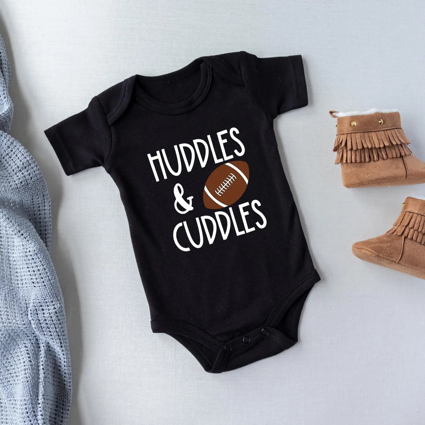 Huddles and Cuddles Baby Onesie, Cute Football Baby Outfit, Baby Shower Gift, Game Day Baby Clothes, Newborn Gift, Bodysuit, Baby Onesie