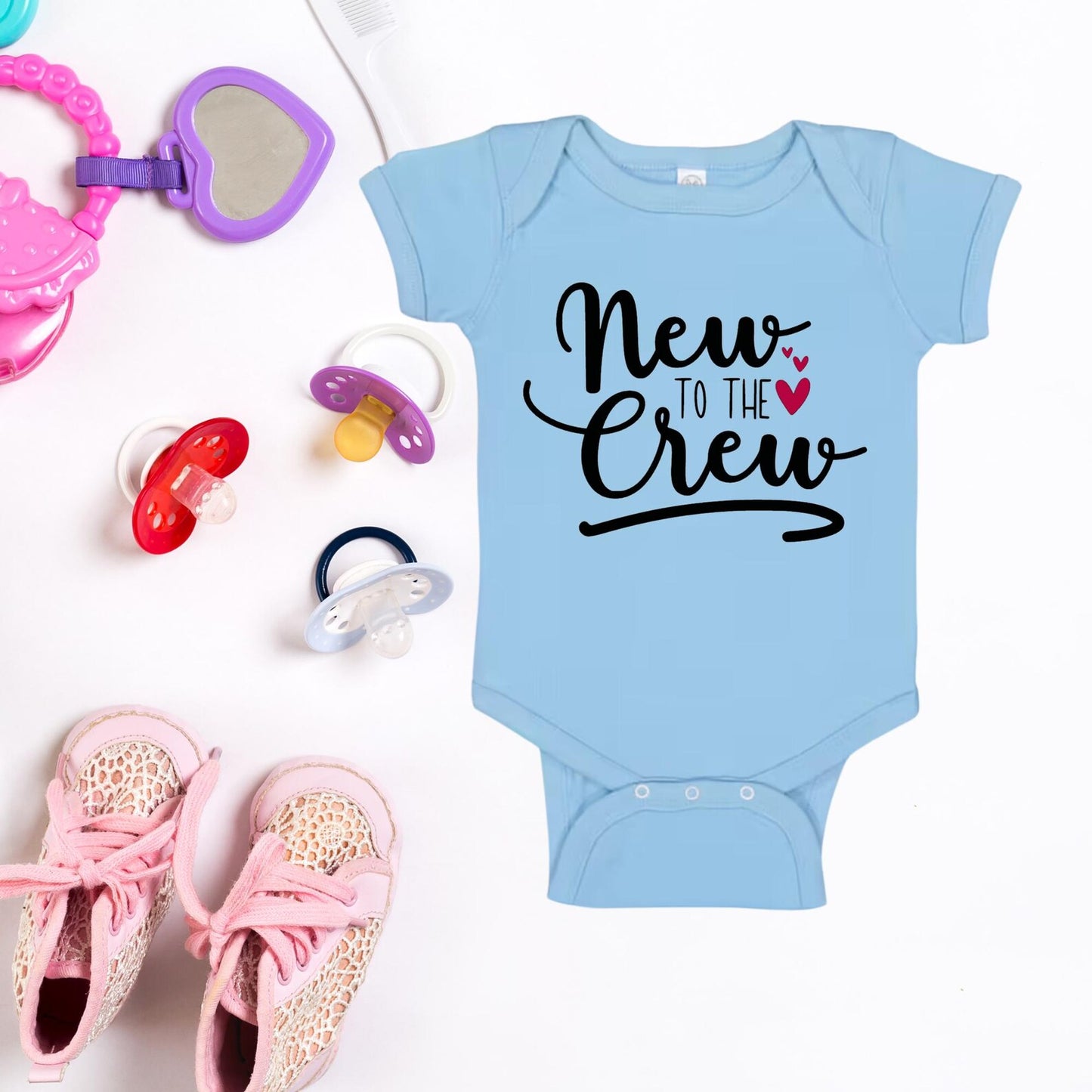 New to the Crew Baby Onesie, Funny Baby Bodysuit, Cute Baby Outfit, Newborn Romper, Gender Neutral Baby Clothes, Baby Announcement