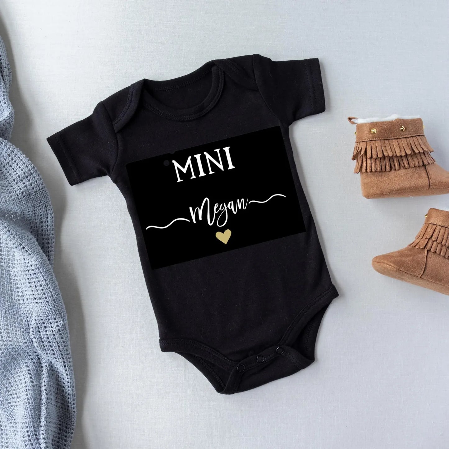 Mini Me Onesie®, Personalized Baby Name Onesie, Custom Baby Bodysuit, Mommy and Me Matching Outfit, Newborn Gift, Baby Shower Gift