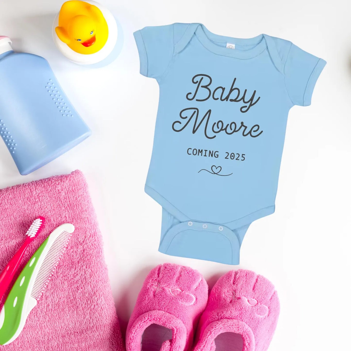 Custom Baby Announcement Onesie®, Personalized Coming Soon Baby Bodysuit, Baby Reveal Outfit, Pregnancy Announcement Gift, Baby Shower Gift