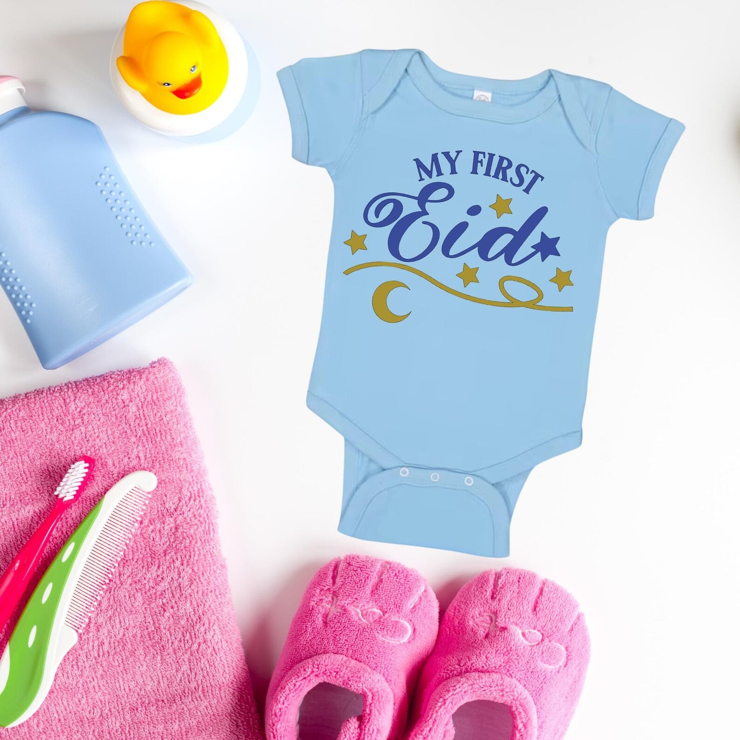 My First Eid Baby Onesie, Eid Outfit for Baby, Ramadan Baby Bodysuit, Islamic Baby Gift, Muslim Baby Shower Gift, Eid Mubarak Onesie