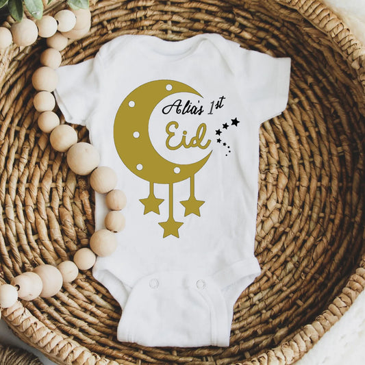 Custom Eid Outfit, Muslim Baby Gift, Ramadan Baby Bodysuit, Newborn Eid Clothes, Islamic Baby Shower Gift, Personalized Eid Baby Onesie