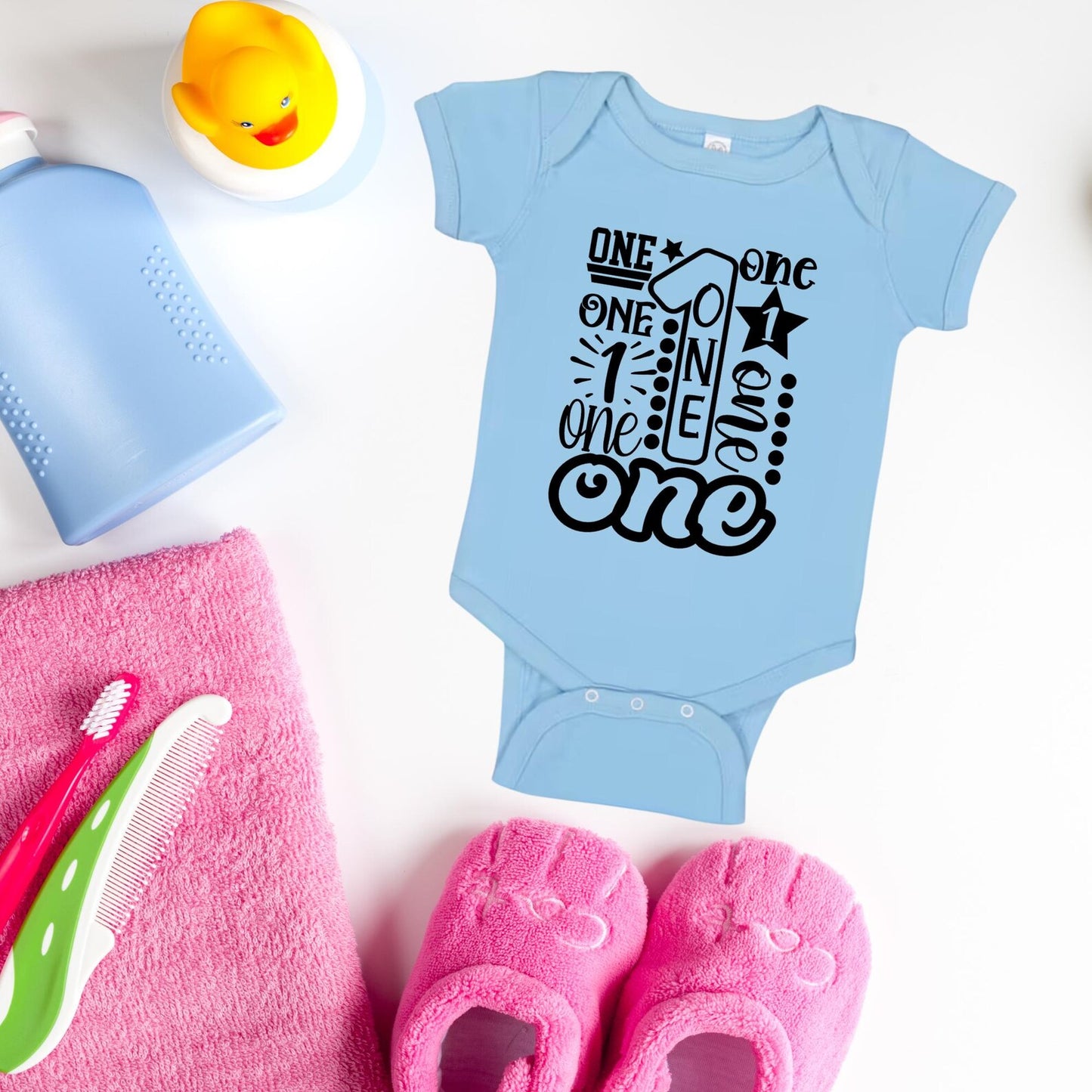 First birthday onesie, typography baby onesie, black and white birthday outfit, boy first birthday bodysuit, gender neutral baby onesie