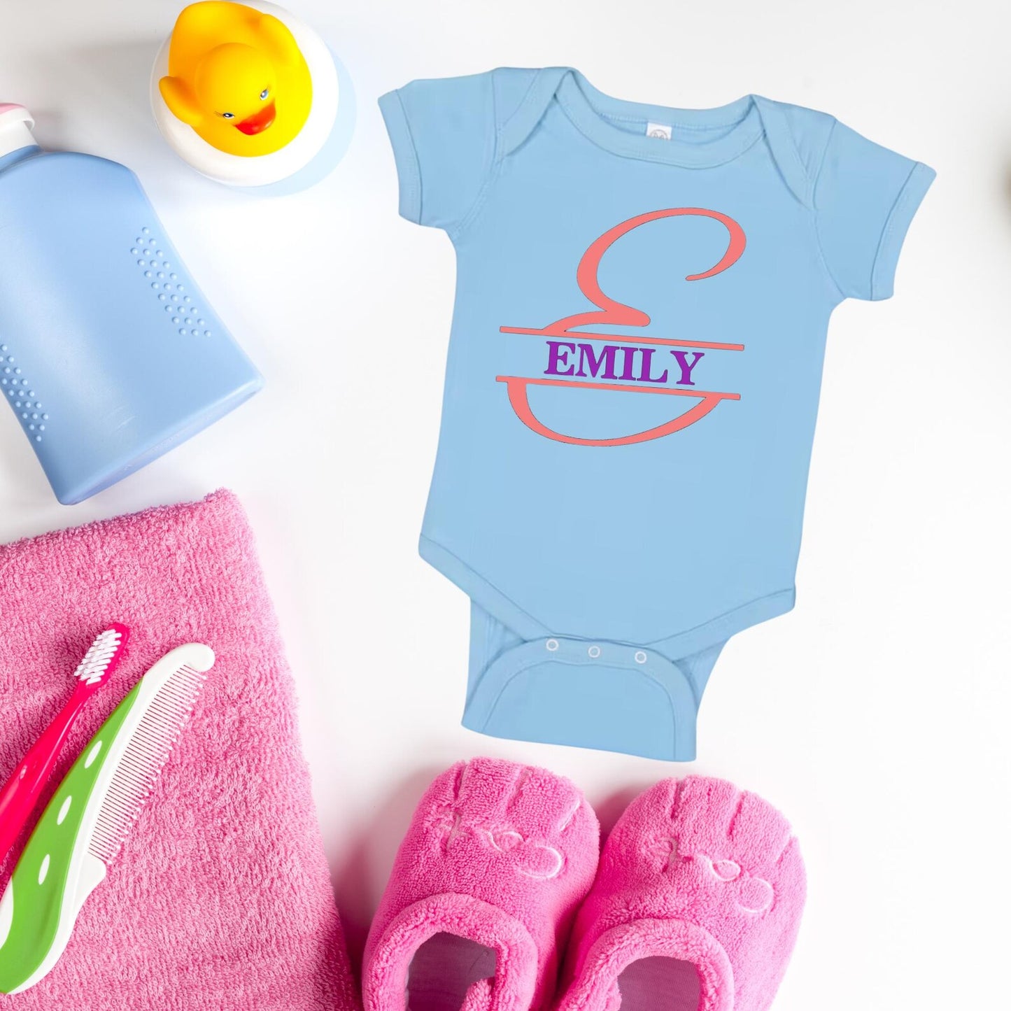 Custom Baby Name Bodysuit, Personalized Name Onesie®, Monogram Initial Baby Onesie, Baby Shower Gift, Newborn Outfit, Custom Baby Clothes