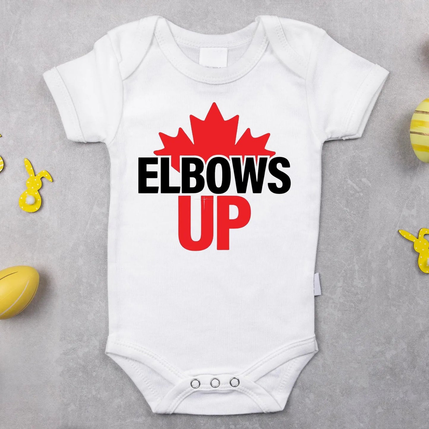 Hockey Baby Onesie, Elbows Up Shirt, Canada Hockey Baby Bodysuit, Funny Baby Outfit, Baby Shower Gift, Ice Hockey Baby Clothes