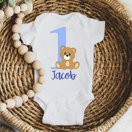 custom baby onesie, First birthday onesie, teddy bear birthday outfit, princess birthday onesie, custom baby onesie, birthday gift for baby