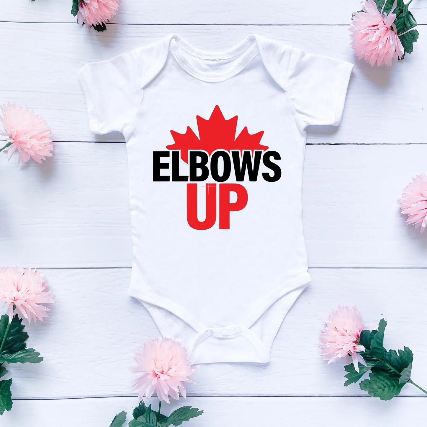 Hockey Baby Onesie, Elbows Up Shirt, Canada Hockey Baby Bodysuit, Funny Baby Outfit, Baby Shower Gift, Ice Hockey Baby Clothes