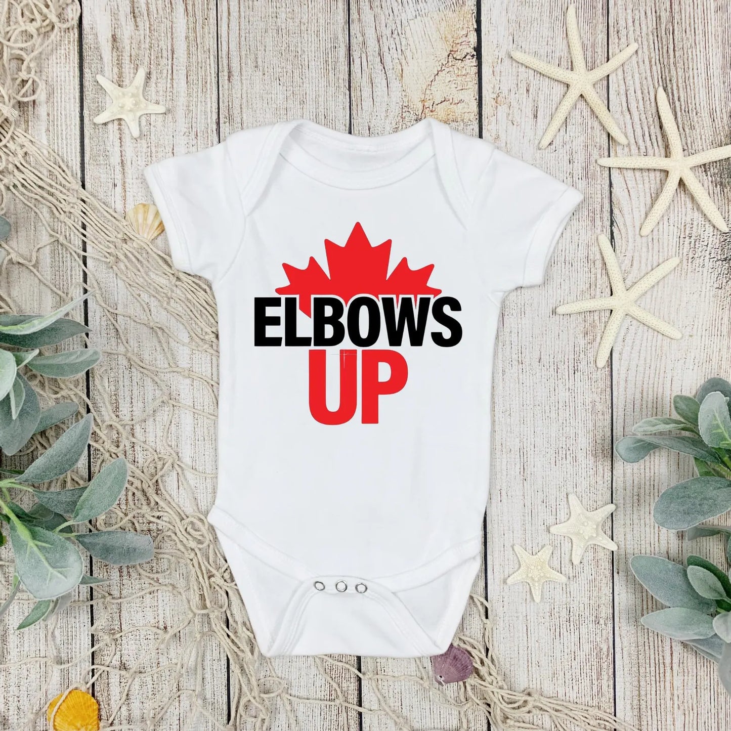 Hockey Baby Onesie, Elbows Up Shirt, Canada Hockey Baby Bodysuit, Funny Baby Outfit, Baby Shower Gift, Ice Hockey Baby Clothes