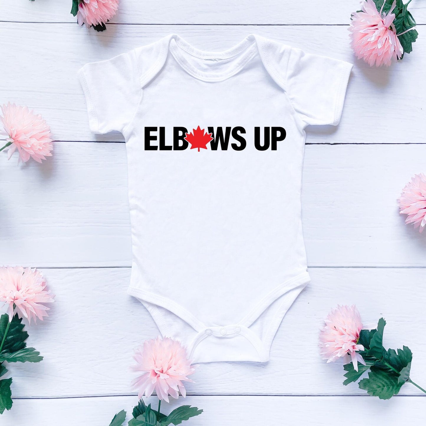 Hockey Baby Onesie, Elbows Up Shirt, Canada Hockey Baby Bodysuit, Funny Baby Outfit, Baby Shower Gift, Ice Hockey Baby Clothes