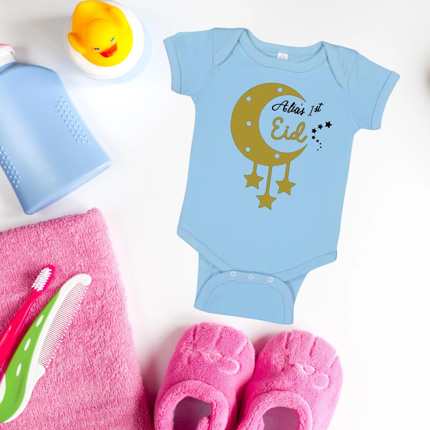 Custom Eid Outfit, Muslim Baby Gift, Ramadan Baby Bodysuit, Newborn Eid Clothes, Islamic Baby Shower Gift, Personalized Eid Baby Onesie