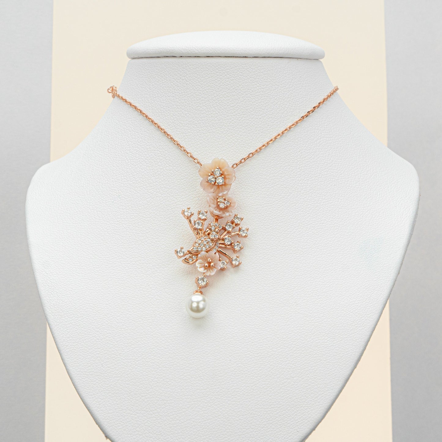 Mother of Pearl Necklace and Ring Jewelry Set, Mother of Pearl Pendant, Mother of Pearl Ring, June Birthstone Jewelry, Gemstone Jewelry Gift