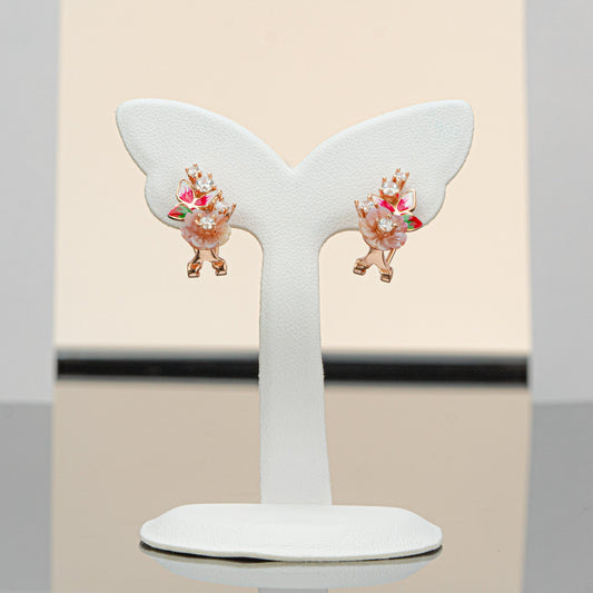 Floral Earrings with Butterflies, Butterfly Earrings, Butterfly Lover Gift, Flower with Butterfly Earrings, Floral Earrings, Birthday Gift