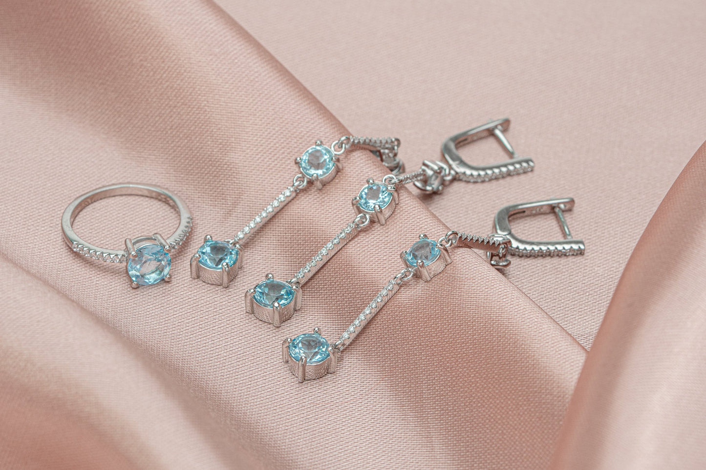 Blue Topaz Jewelry, Blue Topaz Earrings, February Birthstone Jewelry, Anniversary Gift, Jewelry for Wife