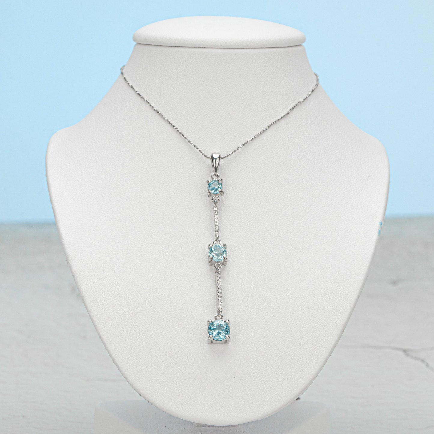 Blue Topaz Pendant, December Birthstone Jewelry, Anniversary Gift, Jewelry for Wife