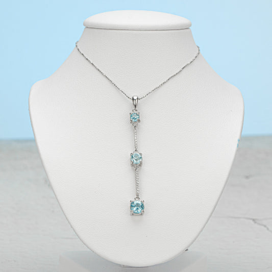 Blue Topaz Pendant, December Birthstone Jewelry, Anniversary Gift, Jewelry for Wife