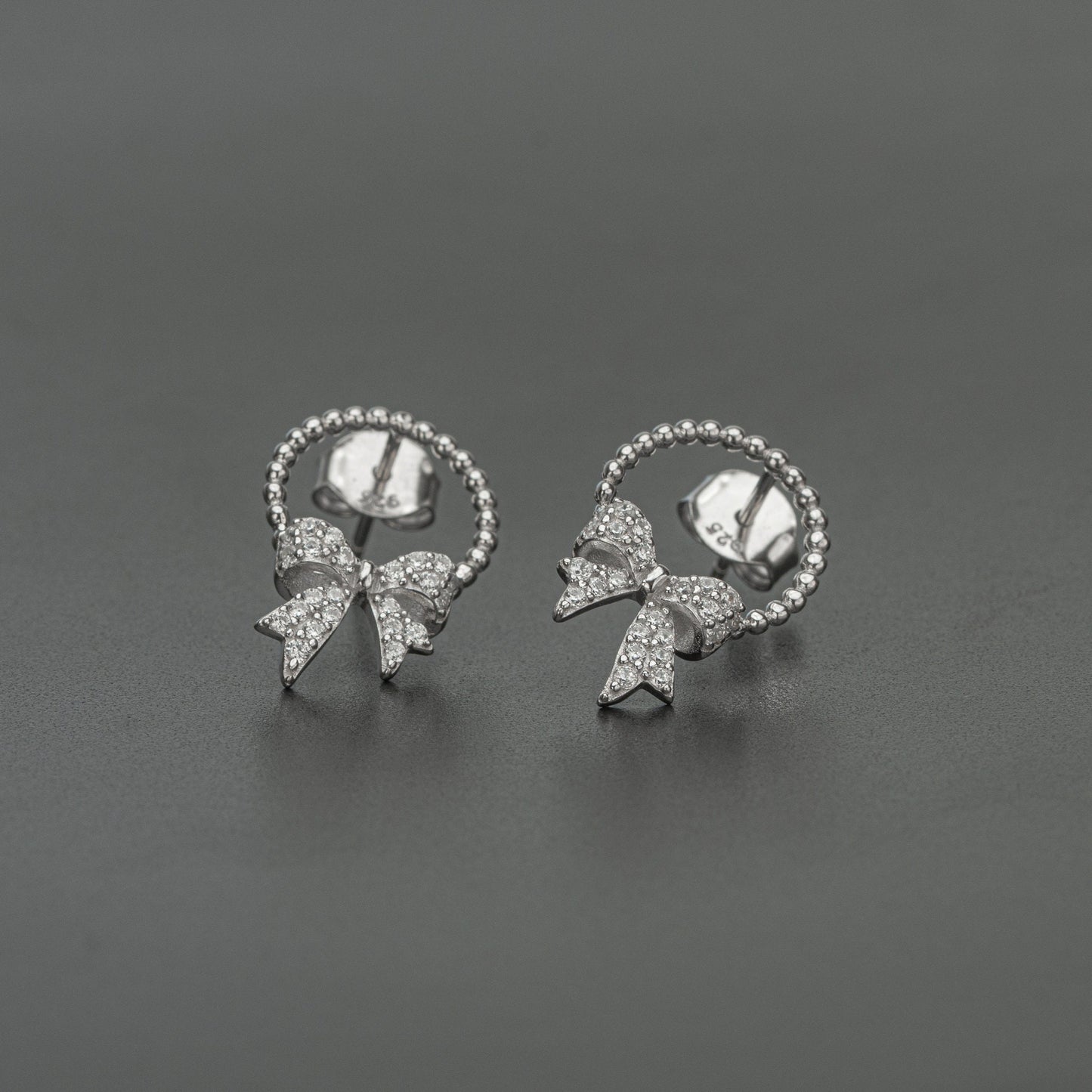 Ribbon earrings, holiday earrings, gifts for her, holiday jewelry, silver earrings, sister gifts, friend gifts, girl earrings, girl jewelry