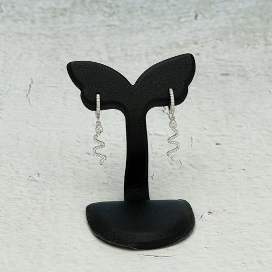 Minimalist Long Snake Charm Huggie Hoop Earrings, Snake Hoop Earrings, Hoop Earrings, Snake Earrings