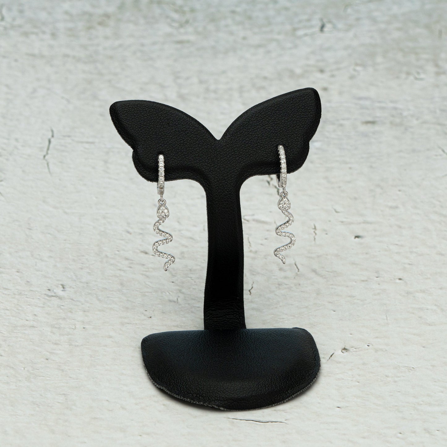 Minimalist Long Snake Charm Huggie Hoop Earrings, Snake Hoop Earrings, Hoop Earrings, Snake Earrings