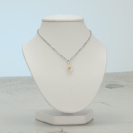 Silver Sunflower Pendant, Flower Pendant, Sterling Silver Pendant, Gift for Her, Yellow Sunflower Pendant, Silver Sunflower Pendant