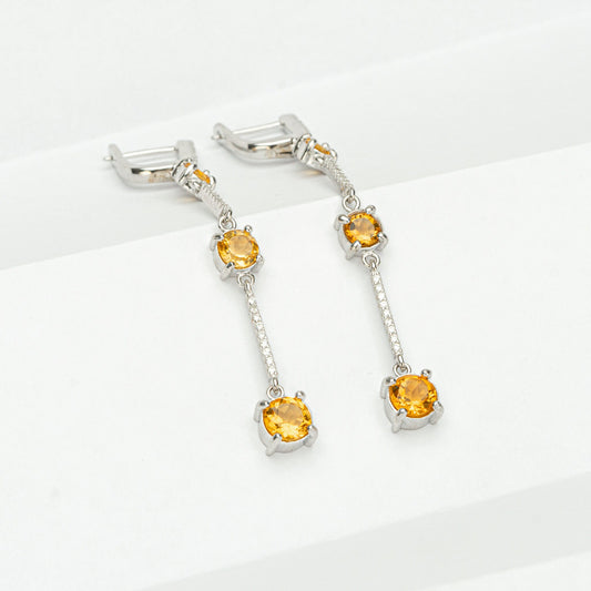 Citrine Earrings, Citrine Jewelry, November Birthstone Jewelry, Anniversary Gift, Jewelry for Wife