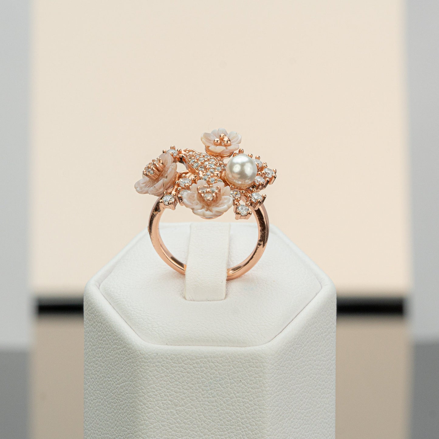 Mother of Pearl Necklace and Ring Jewelry Set, Mother of Pearl Pendant, Mother of Pearl Ring, June Birthstone Jewelry, Gemstone Jewelry Gift