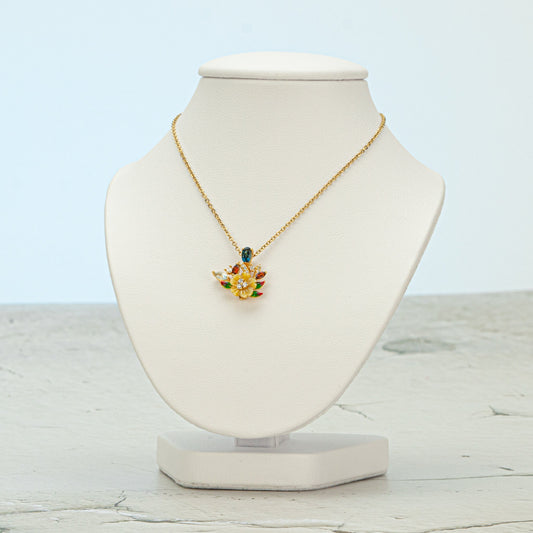 Floral Pendant with Color Stones, Floral Lover Gift, Flower with stones, Floral Pendant, Birthday Gift