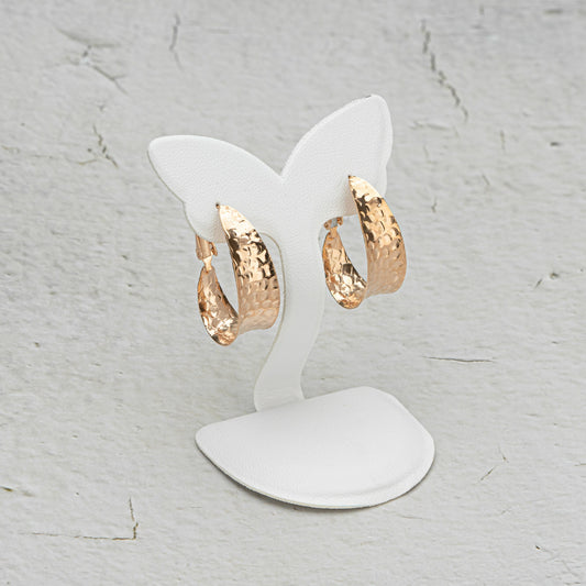 Gold Hoop Earrings, 14k Gold Filled Hammered Hoops, Wide Wrap Hoops for Women, Large Gold Hoops