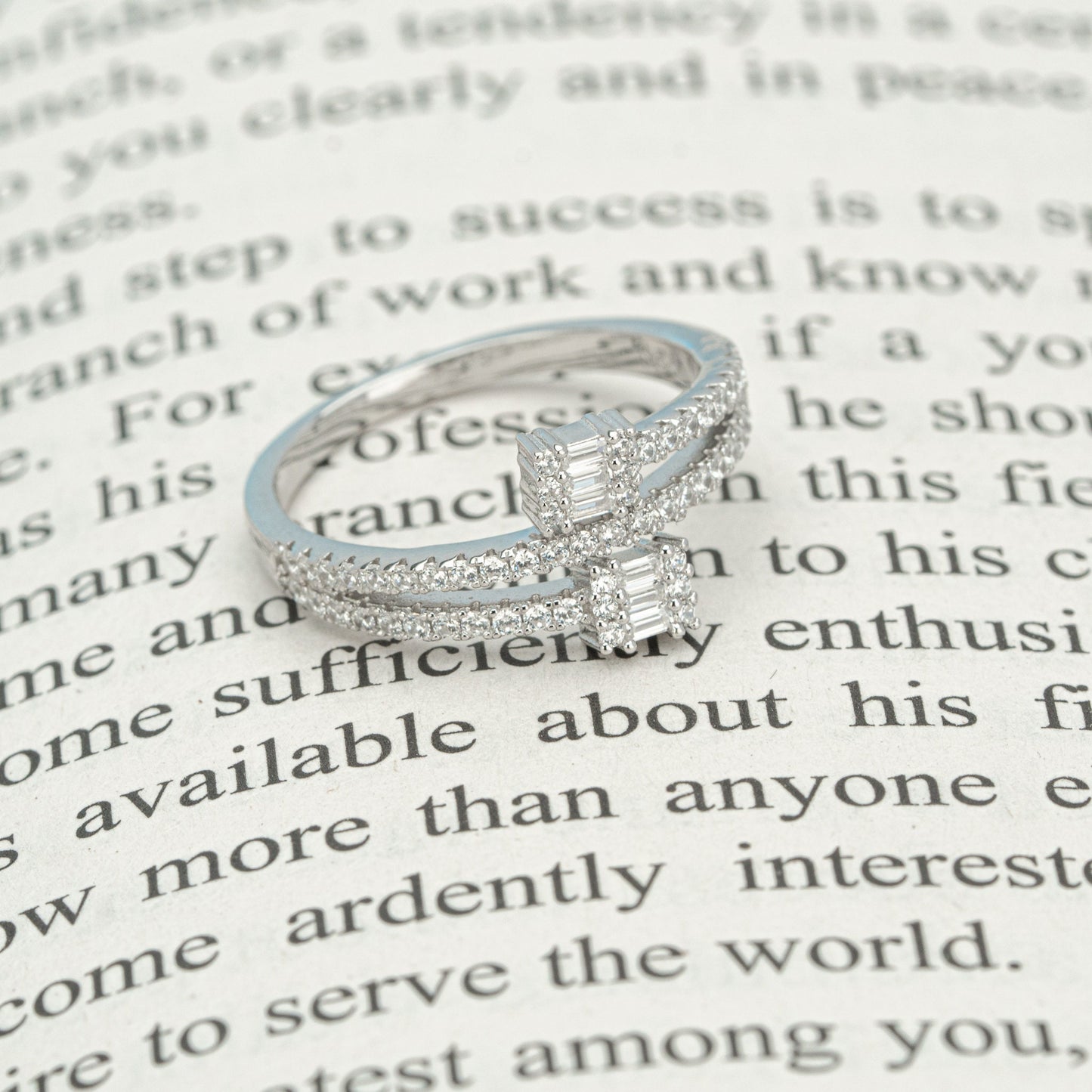 Spiral ring Wrap ring Diamond CZ ring Silver ring Eternity ring Gift for her Shiny ring