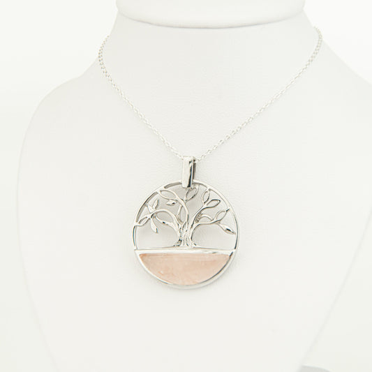 Rose quartz Tree Of Life Necklace |Pyrite Tree of Life Necklace | Mother of Pearl Tree of Life Necklace