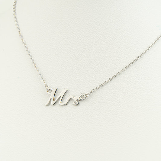 925 Silver Mrs Necklace, Gifts for Brides, Bridesmaids Gifts, Wedding Gift Fashionable, Handmade Lady Necklace
