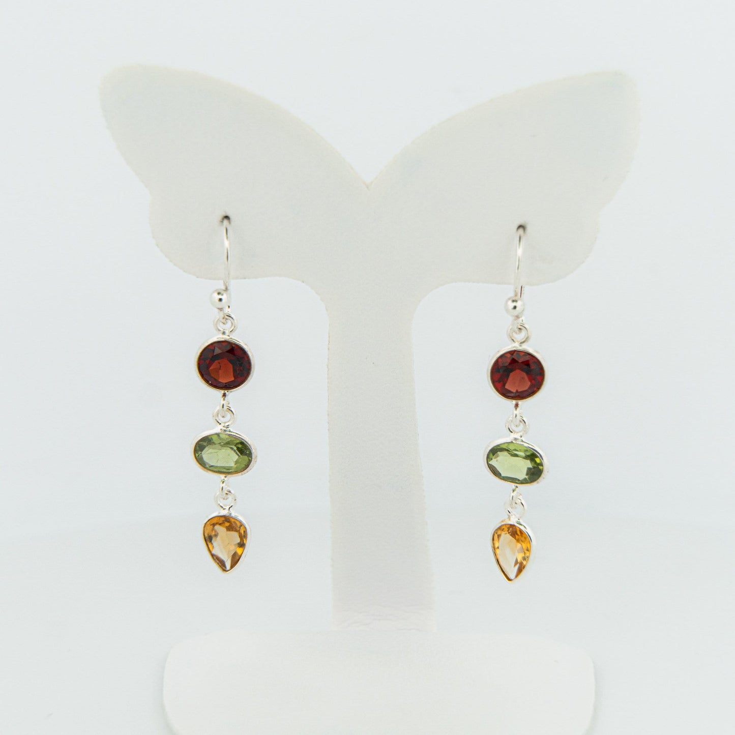 Birthstone Earrings, Custom Jewelry, Drop Earrings, Birthstone Hook Earrings, Silver Hook Earrings, Valentine's Day Gift, Gift For Mom