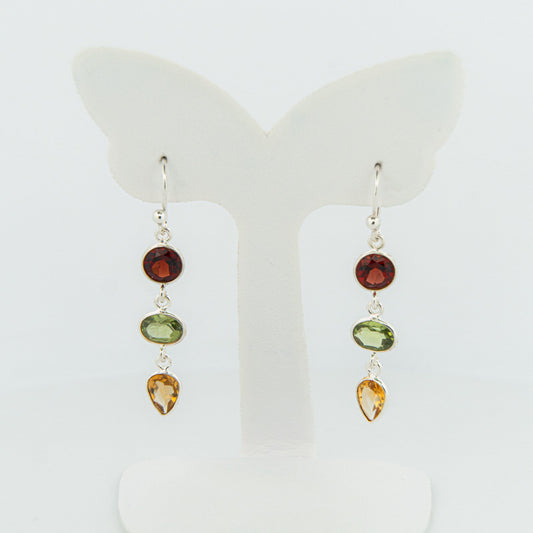 Birthstone Earrings, Custom Jewelry, Drop Earrings, Birthstone Hook Earrings, Silver Hook Earrings, Valentine's Day Gift, Gift For Mom