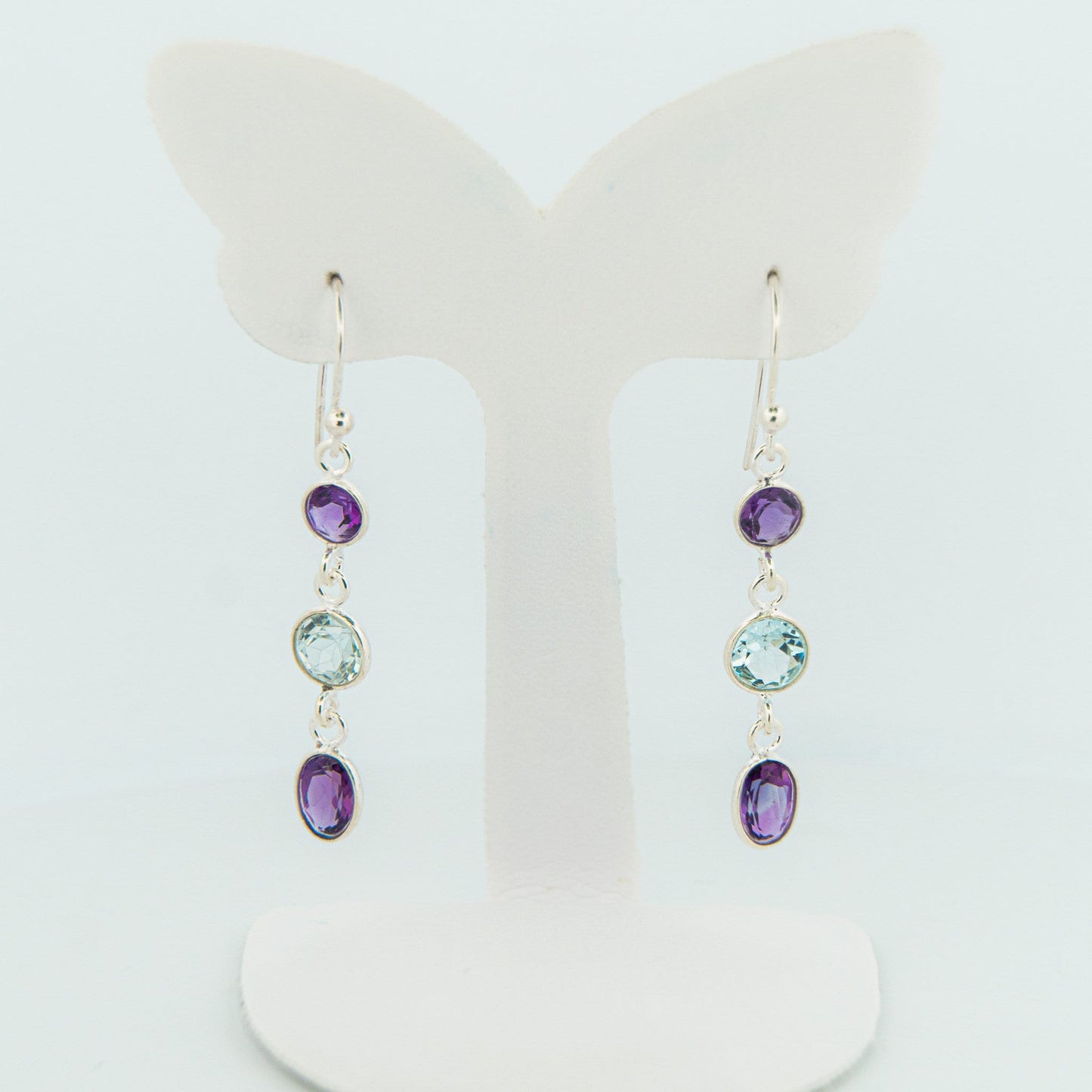 Birthstone Earrings, Custom Jewelry, Drop Earrings, Birthstone Hook Earrings, Silver Hook Earrings, Valentine's Day Gift, Gift For Mom