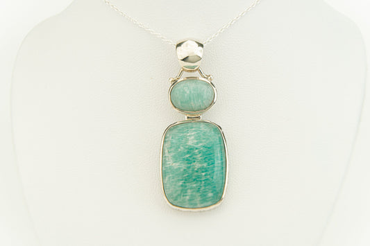 Turquoise Pendant/ Two Gemstone Pendant / 925 Silver Pendant / Handmade Jewelry/ Neck Pendant / Dainty Pendant/ Latest Pendant